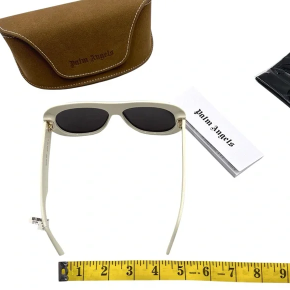 NEW PALM ANGELS SUNGLASSES WHITE UNISEX EYEWEAR PALM ANGELS PERI103 ELFIN 0107 Palm Angels ELFIN PERI103 0107 Aviator Sunglasses - White  main image 2